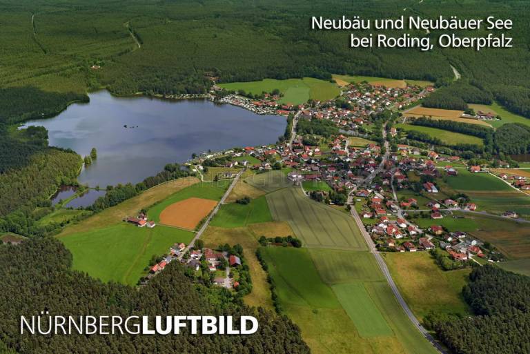 Neubäu und Neubäuer See bei Roding in der Oberpfalz, Luftaufnahme