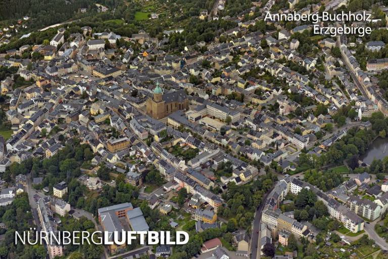 Annaberg-Buchholz im Erzgebirge, Luftaufnahme