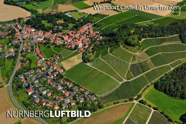 Weindorf Castell in Unterfranken, Luftbild