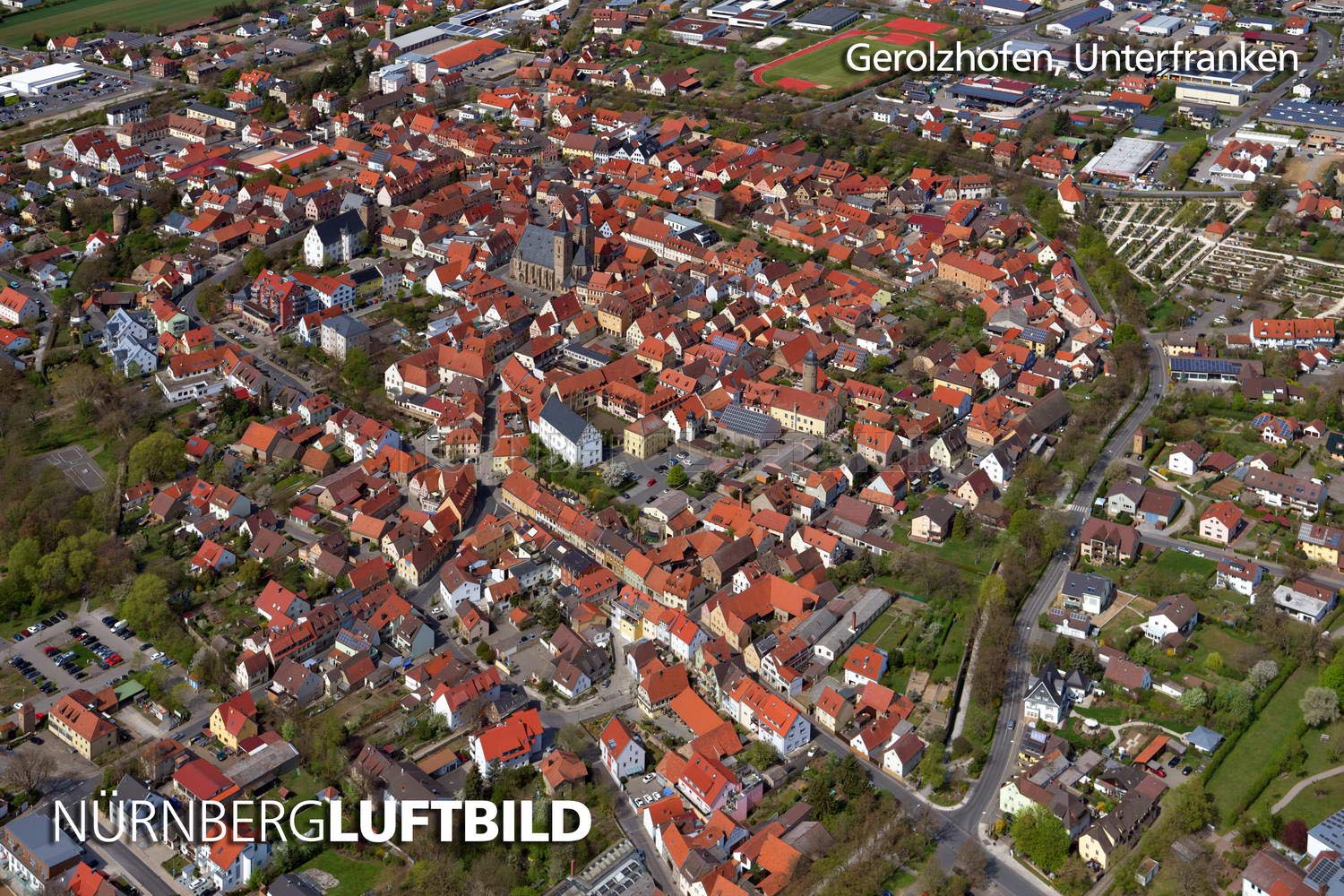 Gerolzhofen in Unterfranken, Luftaufnahme