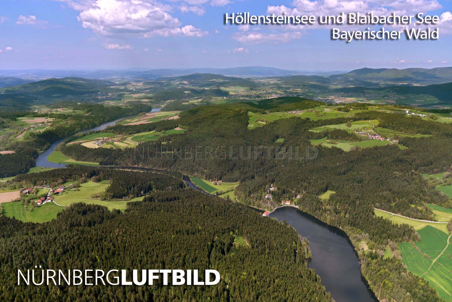 Höllensteinsee und Blaibacher See, Luftaufnahme