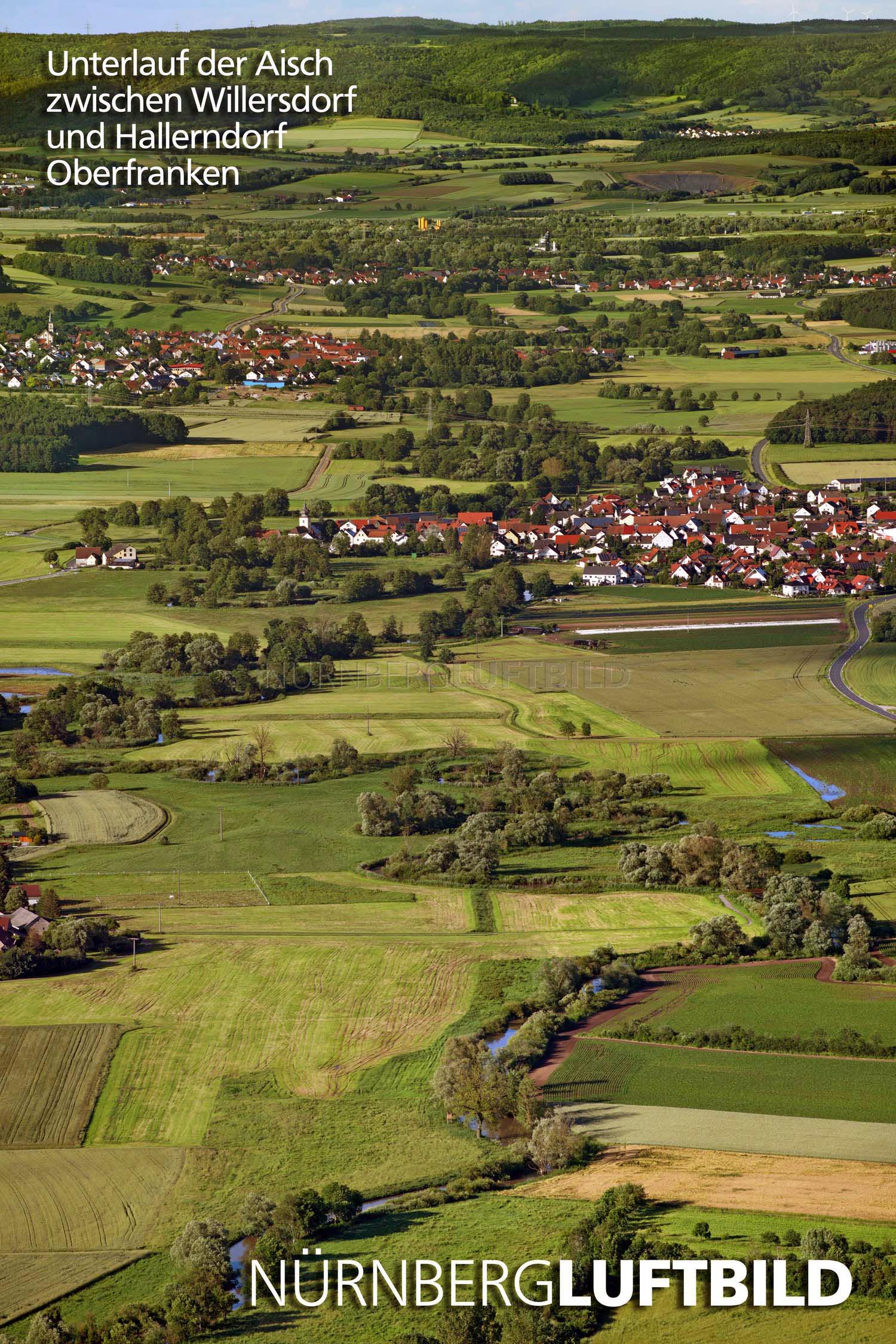 Unterlauf der Aisch zwischen Willersdorf und Hallerndorf, Luftbild