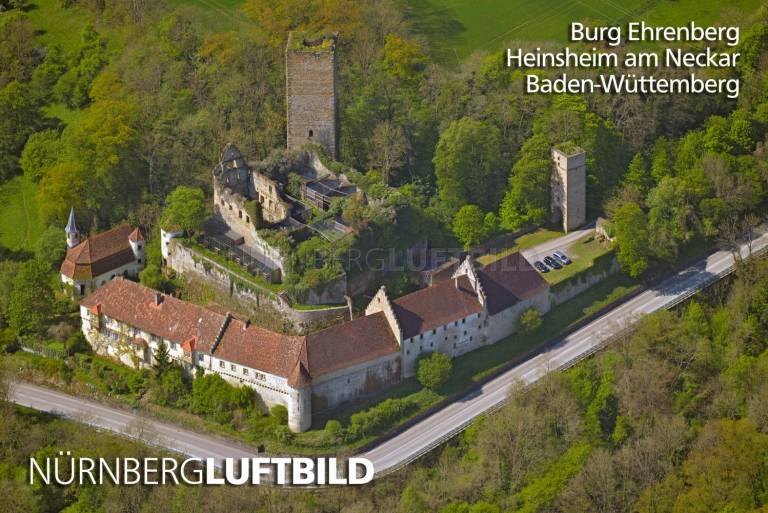 Burg Ehrenberg, Heinsheim am Neckar, Luftaufnahme