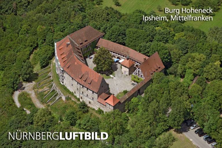 Burg Hoheneck aus Nordwesten, Ipsheim, Luftbild