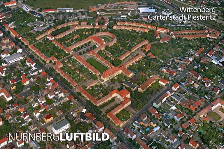 Wittenberg, Gartenstadt Piesteritz, Luftaufnahme