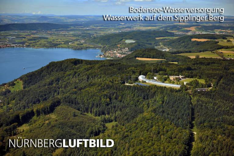 Wasserwerk auf dem Sipplinger Berg, Bodensee-Wasserversorung, Luftaufnahme