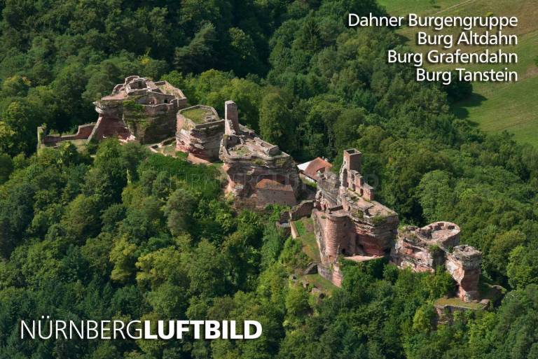 Dahner Burgengruppe, Luftaufnahme