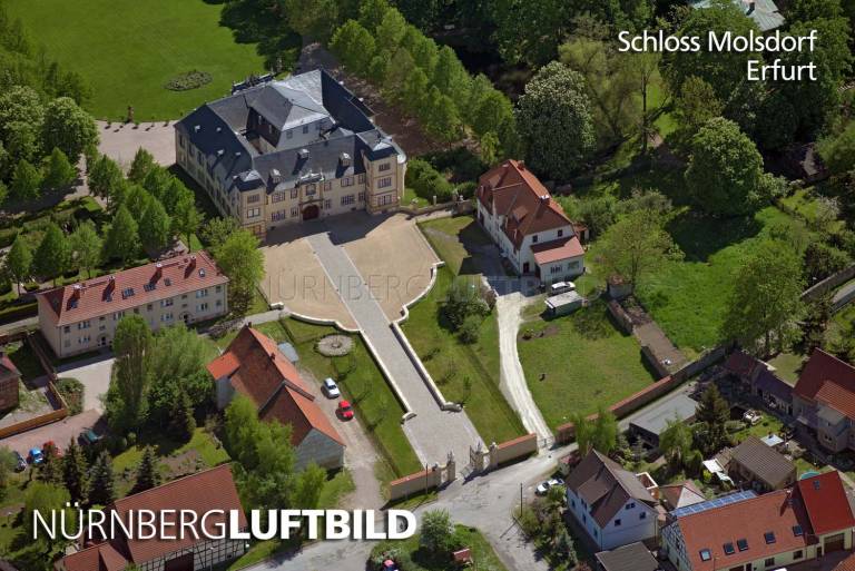 Schloss Molsdorf von Süden, Luftbild