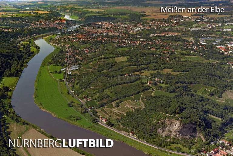 Meißen an der Elbe, Luftaufnahme