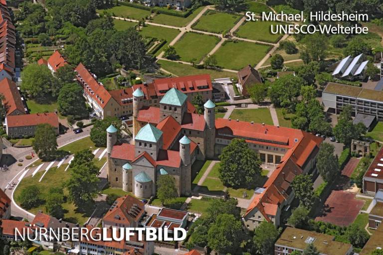 St. Michael in Hildesheim, UNESCO-Welterbe, Luftaufnahme
