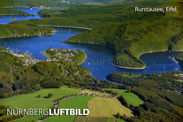 Rurstausee, Eifel, Luftaufnahme