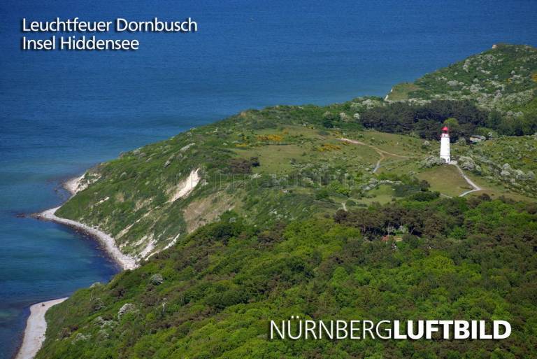 Leuchtfeuer Dornbusch, Insel Hiddensee, Luftaufnahme