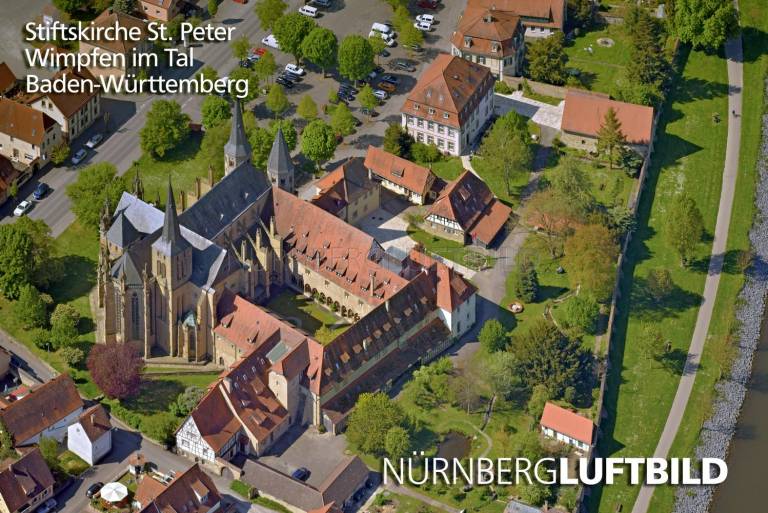 Stiftskirche St. Peter, Wimpfel im Tal, Luftaufnahme