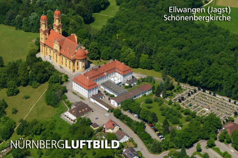 Ellwangen, Schönenbergkirche, Luftaufnahme