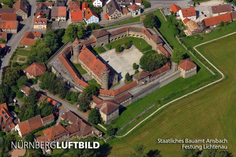 Festung Lichtenau, Ansbach, Luftaufnahme