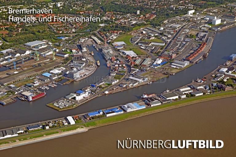 Bremerhaven, Handels- und Fischereihafen, Luftbild