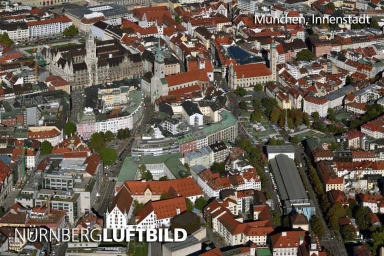 Innenstadt von München, Luftaufnahme