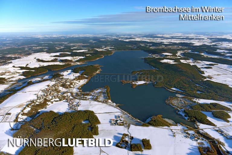 Brombachsee im Winter, Luftaufnahme