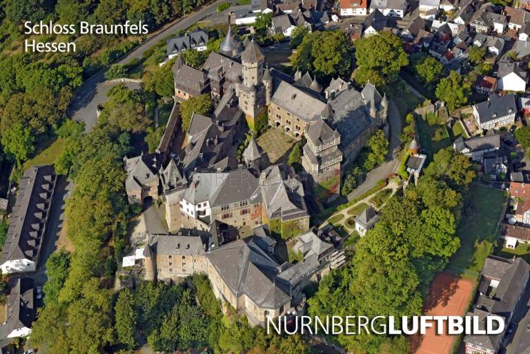 Schloss Braunfels, Hessen, Luftaufnahme