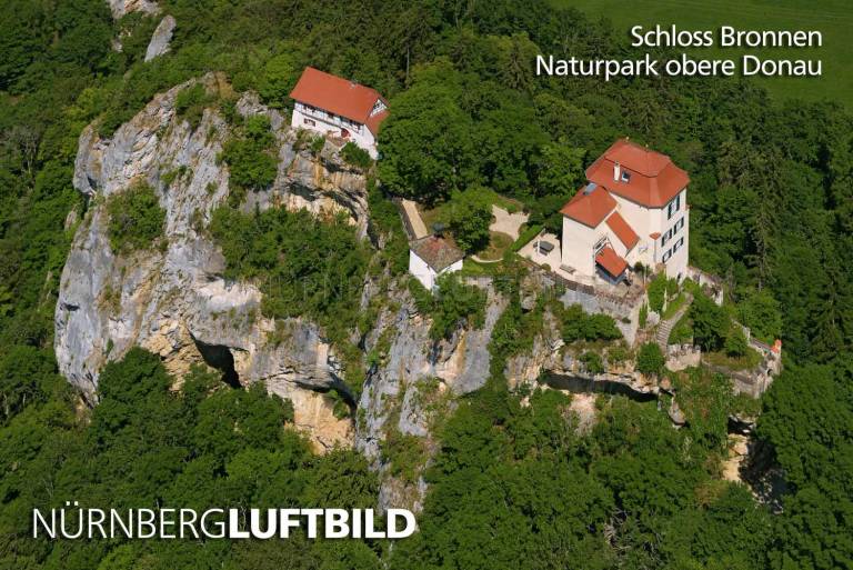 Schloss Bronnen, Naturpark obere Donau, Luftaufnahme