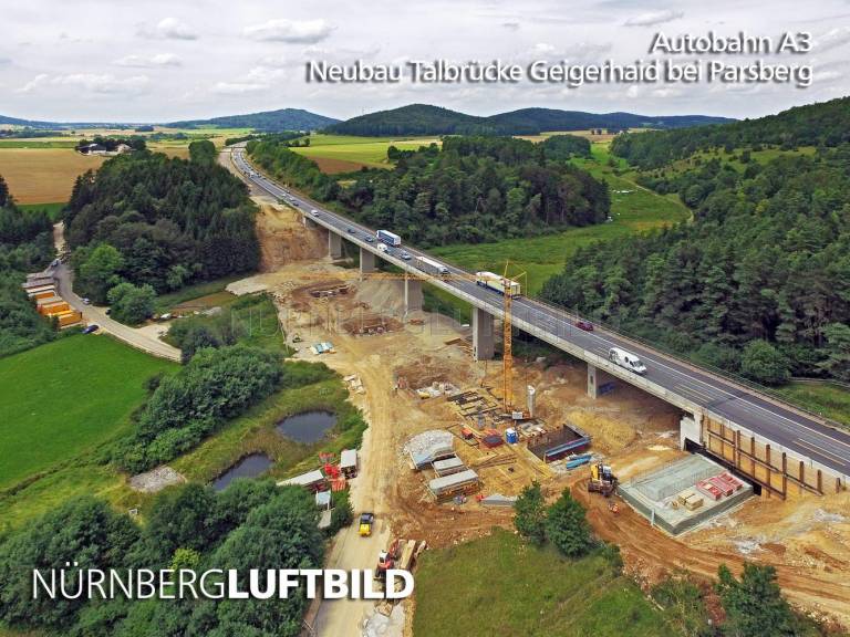 Autobahn A3, Neubau Talbrücke Geigerhaid bei Parsberg, Luftbild