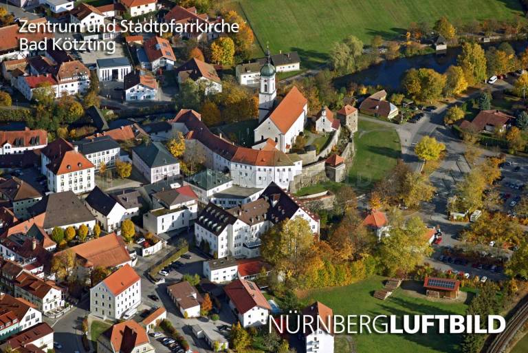 Zentrum und Stadtpfarrkirche, Bad Kötzting, Luftbild