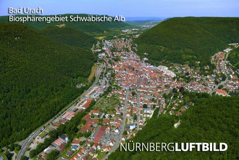Bad Urach, Biosphärengebiet Schwäbische Alb, Luftbild