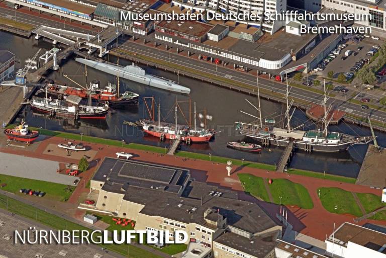 Museumshafen Deutsches Schifffahrtsmuseum, Bremerhaven, Luftbild