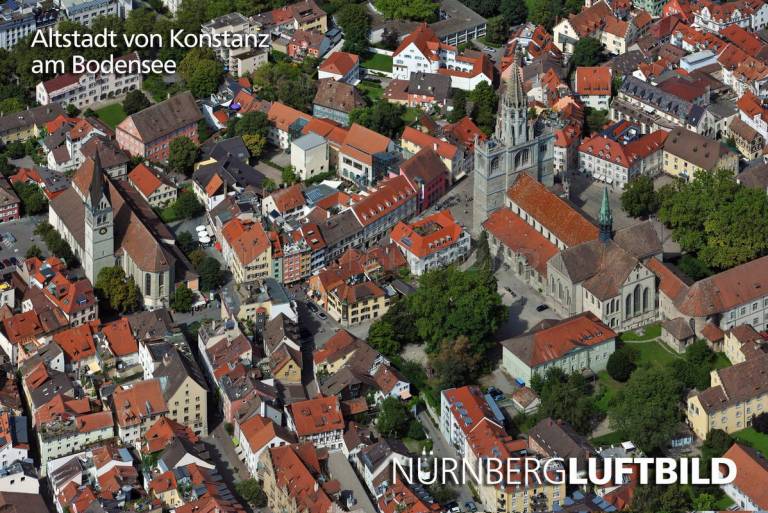 Altstadt von Konstant am Bodensee, Luftbild