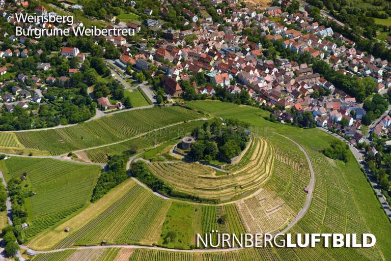 Weinsberg, Burgruine Weibertreu, Luftbild