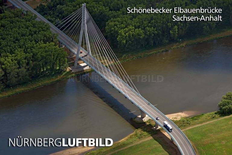 Schönebecker Elbauenbrücke, Luftaufnahme