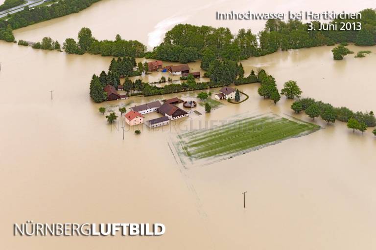 Innhochwasser bei Hartkirchen, 3. Juni 2013