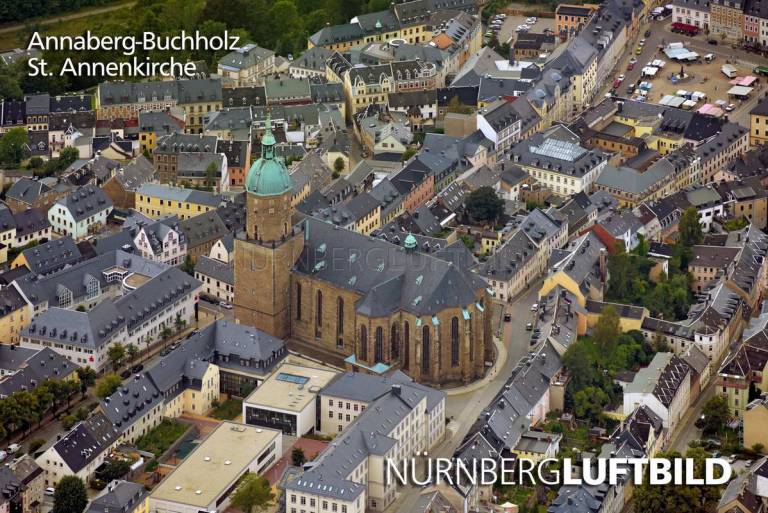 Annaberg-Buchholz, St. Annenkirche, Luftaufnahme