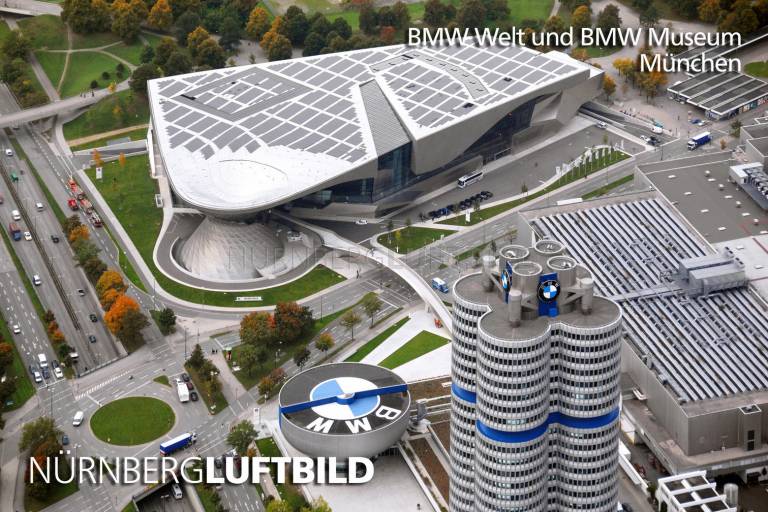 BMW Museum und BMW Welt, München, Luftaufnahme