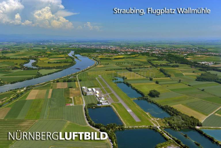 Straubing, Flugplatz Wallmühle, Luftbild