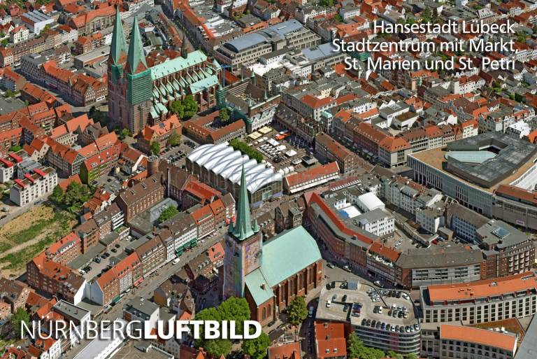 Hansestadt Lübeck, Stadtzentrum mit Markt, Luftbild