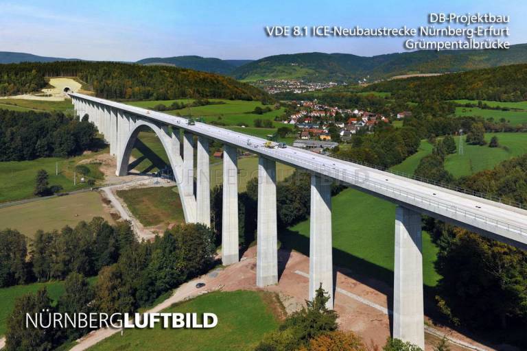 Grümpentalbrücke, VDE 8.1 ICE-Neubaustrecke Nürnberg-Erfurt, Luftaufnahme