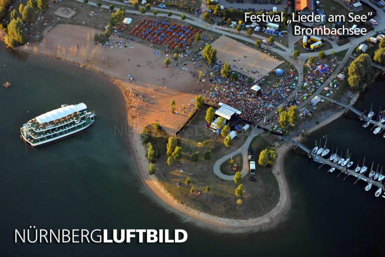 Festival "Lieder am See", Brombachsee, Luftaufnahme
