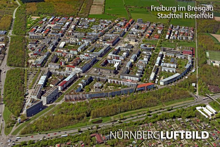 Freiburg im Breisgau, Stadtteil Rieselfeld, Luftbild