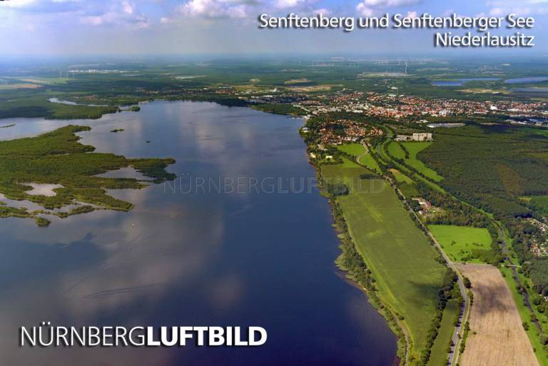 Senftenberg und Senftenberger See in Niederlausitz, Luftaufnahme
