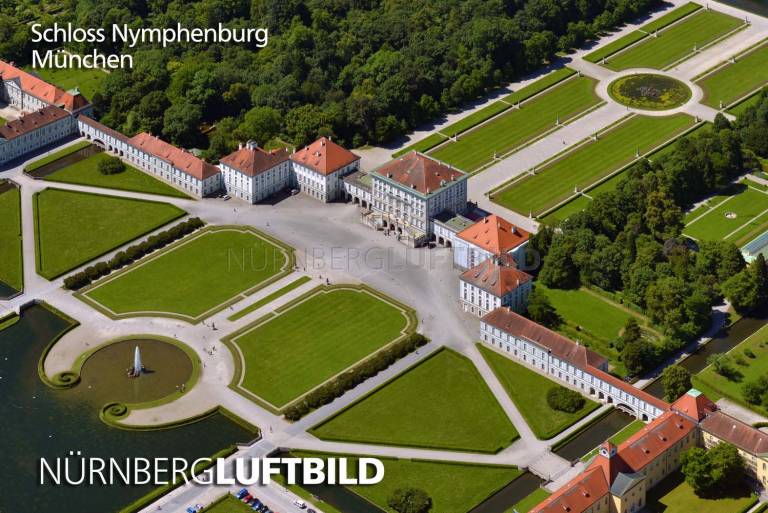 Schloss Nymphenburg von Südwesten, Luftaufnahme