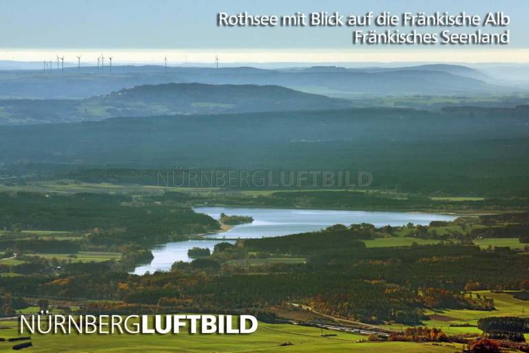 Rothsee mit Blick auf die Fränkische Alb, Luftaufnahme