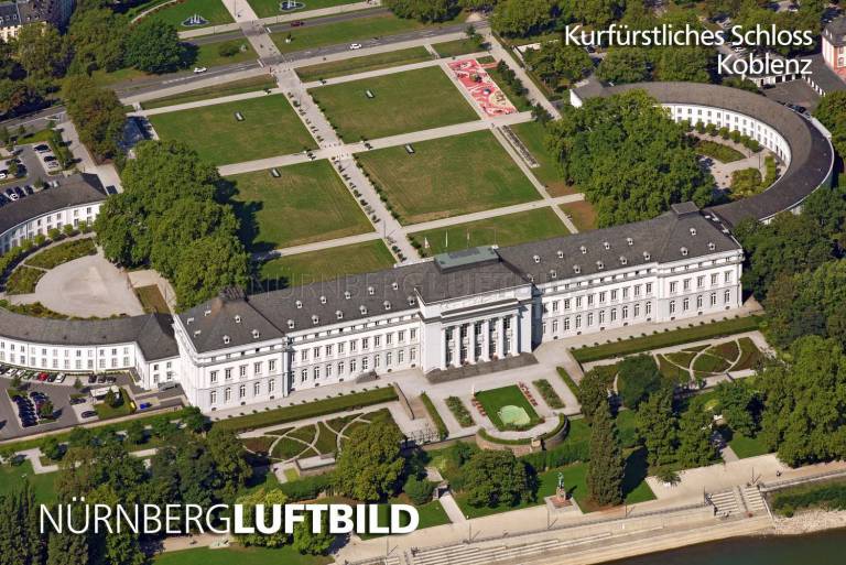 Kurfürstliches Schloss, Koblenz, Luftaufnahme