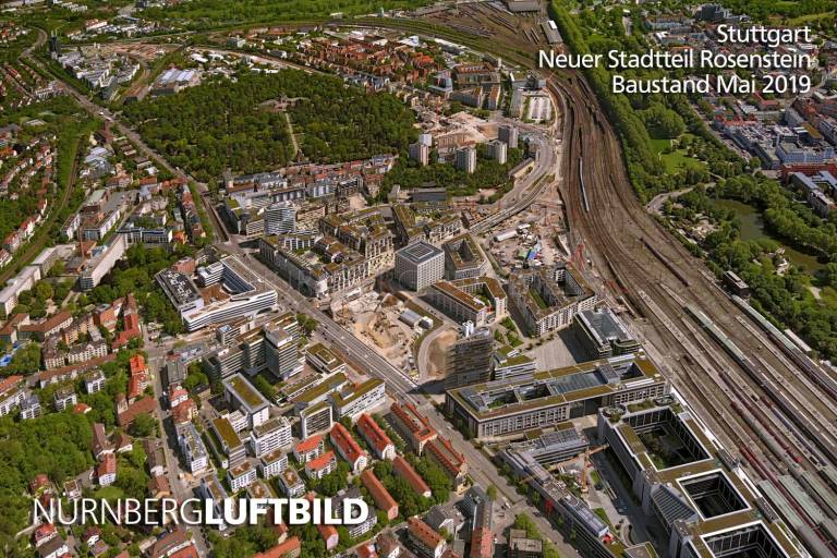 Stuttgart, neuer Stadtteil Rosenstein, Baustand Mai 2019