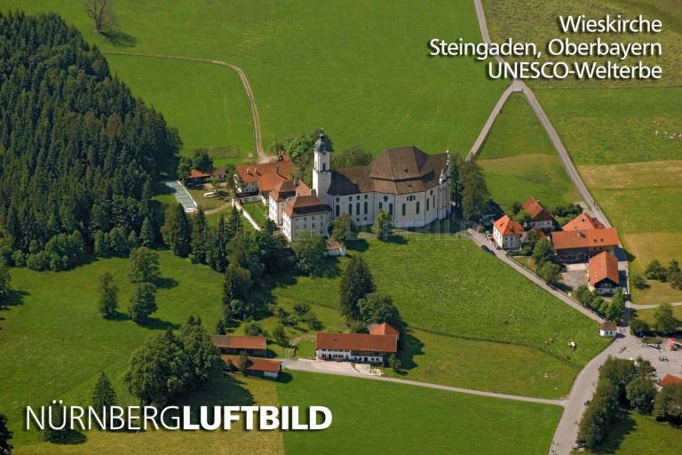 Wieskirche, Steingaden, Luftaufnahme