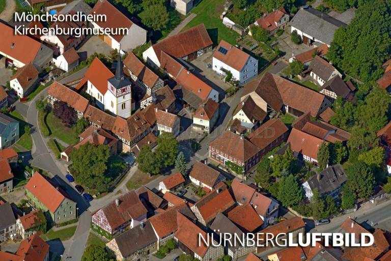 Mönchsondheim, Kirchenburgmuseum, Luftaufnahme