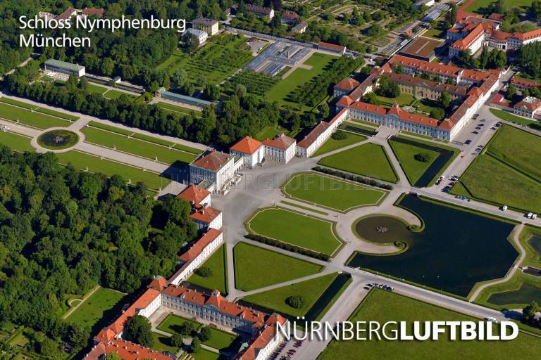 Schloss Nymphenburg von Nordwesten, Luftbild