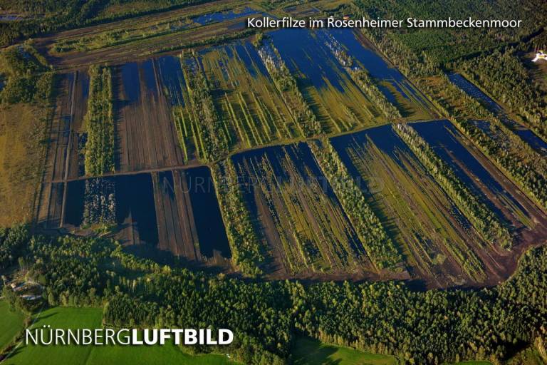 Kollerfilze im Rosenheimer Stammbeckenmoor, Luftaufnahme