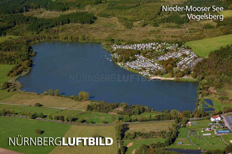 Nieder-Mooser See, Vogelsberg, Luftaufnahme