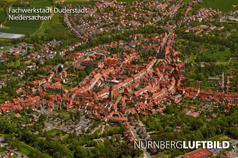 Fachwerkstadt Duderstadt in Niedersachsen, Luftaufnahme